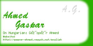 ahmed gaspar business card